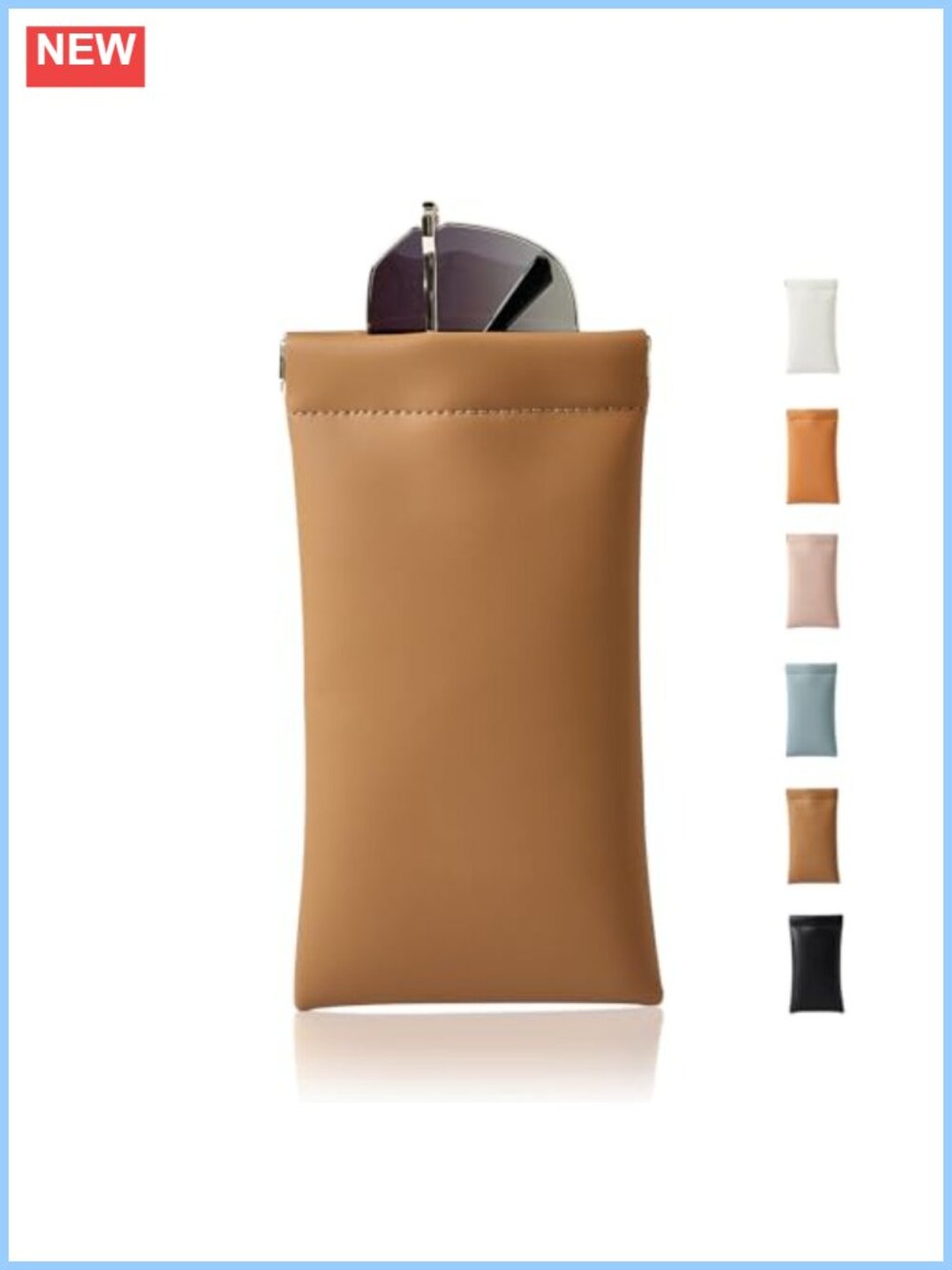Large Squeeze Top Sunglass Case Soft Organosilicon Microfiber Leather